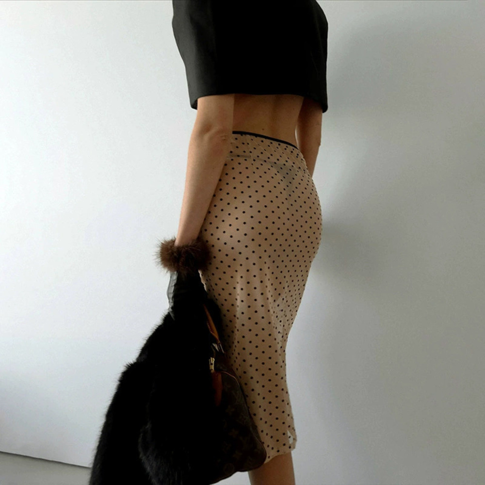 Zara Polka Dot Sheer Midi Skirt - Picture 3 of 6